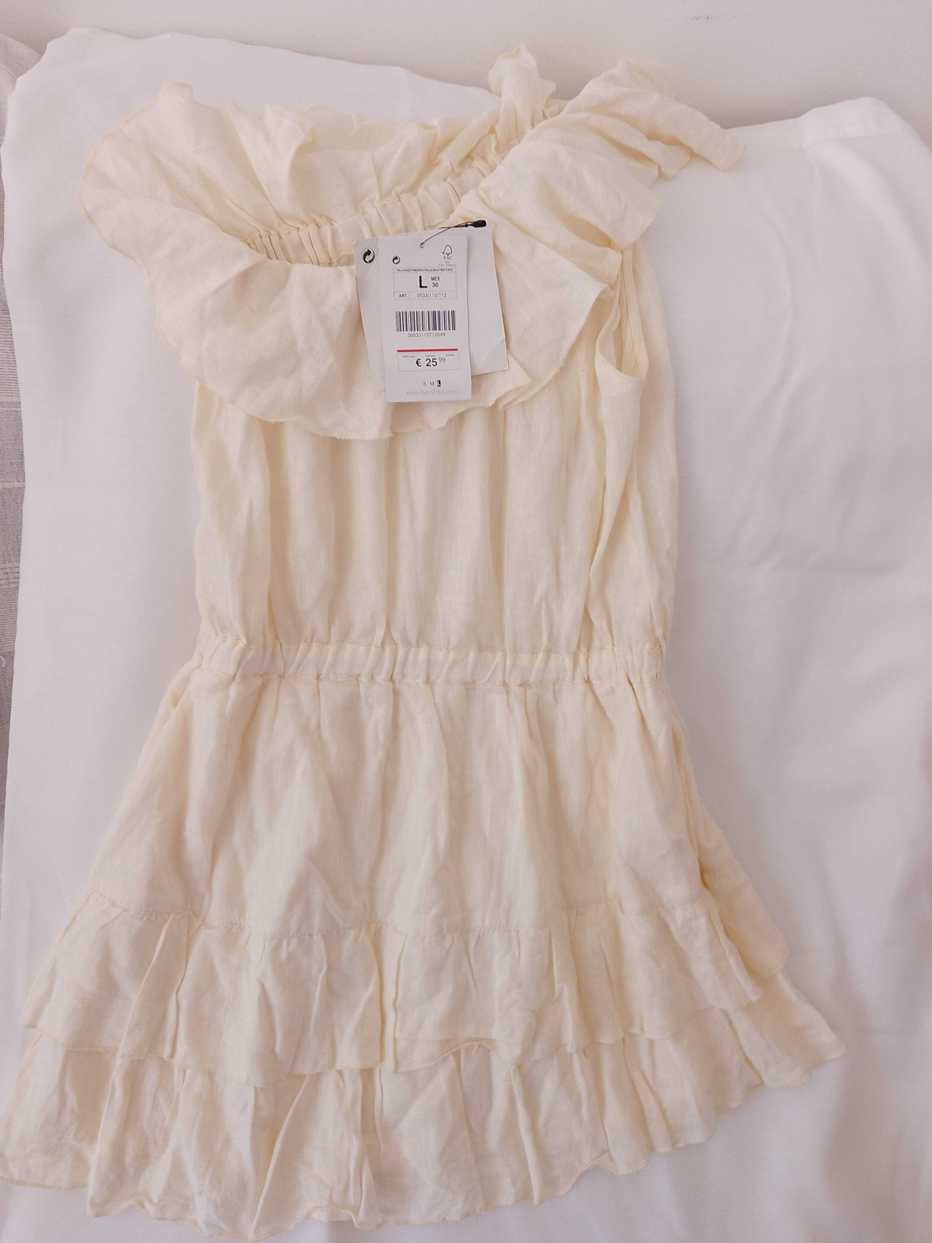 Vestido Bershka L amarelo claro