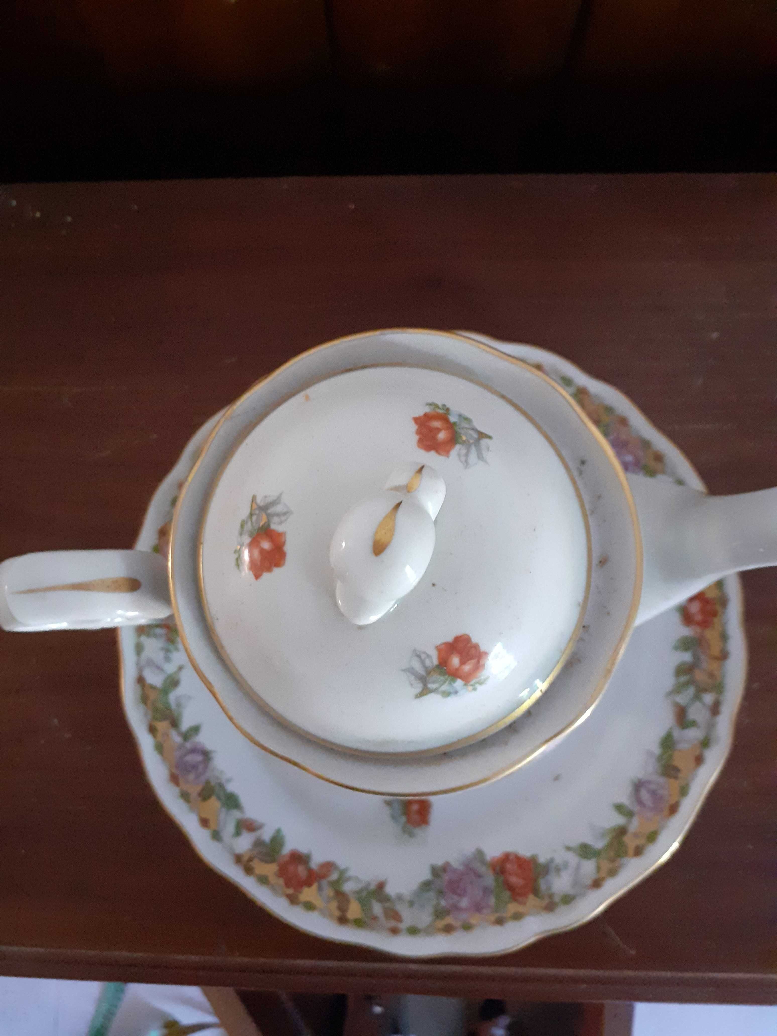 Bule de chá com prato - Limoges