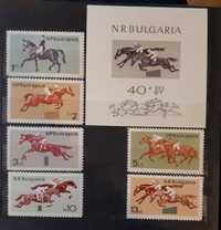Znaczki pocztowe Bułgaria. Konie. Jeździectwo. Sport