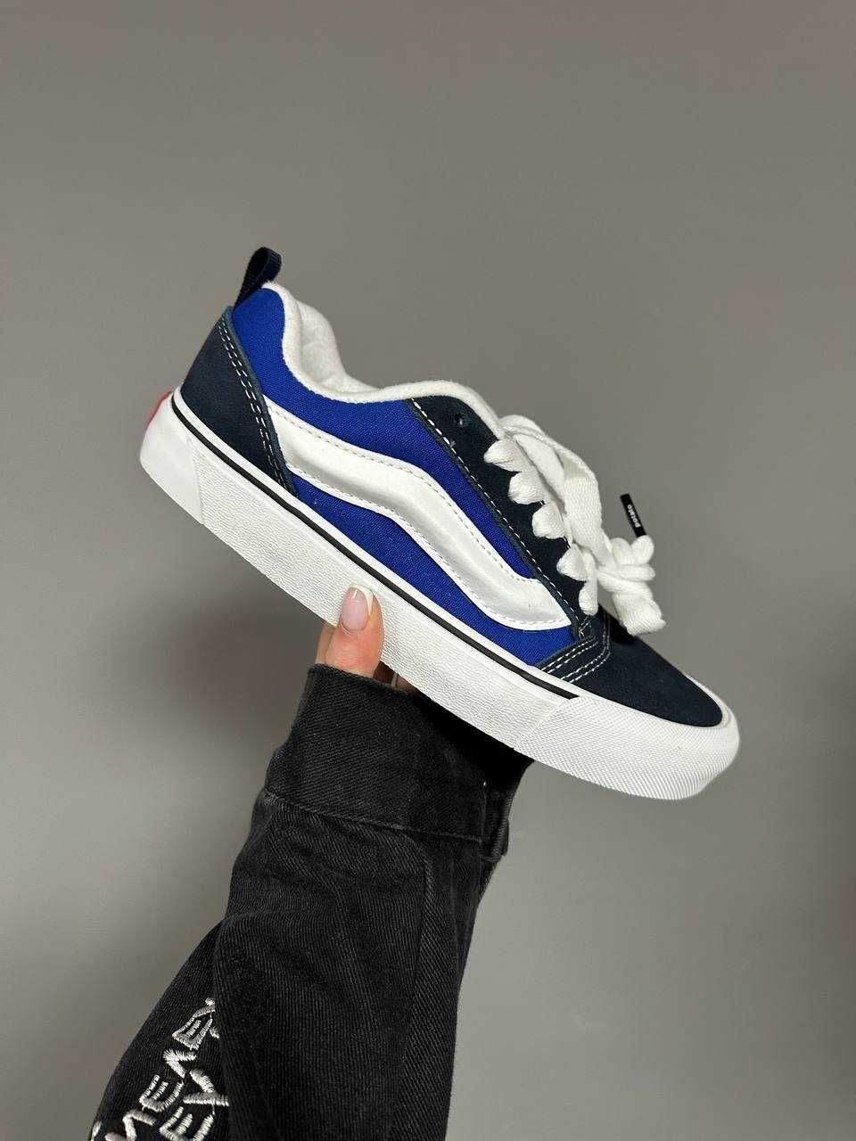 !SALE! Vans KNU Skool Black/Blue | 36 37 38 39 40 41 42 43 44 45 ванси