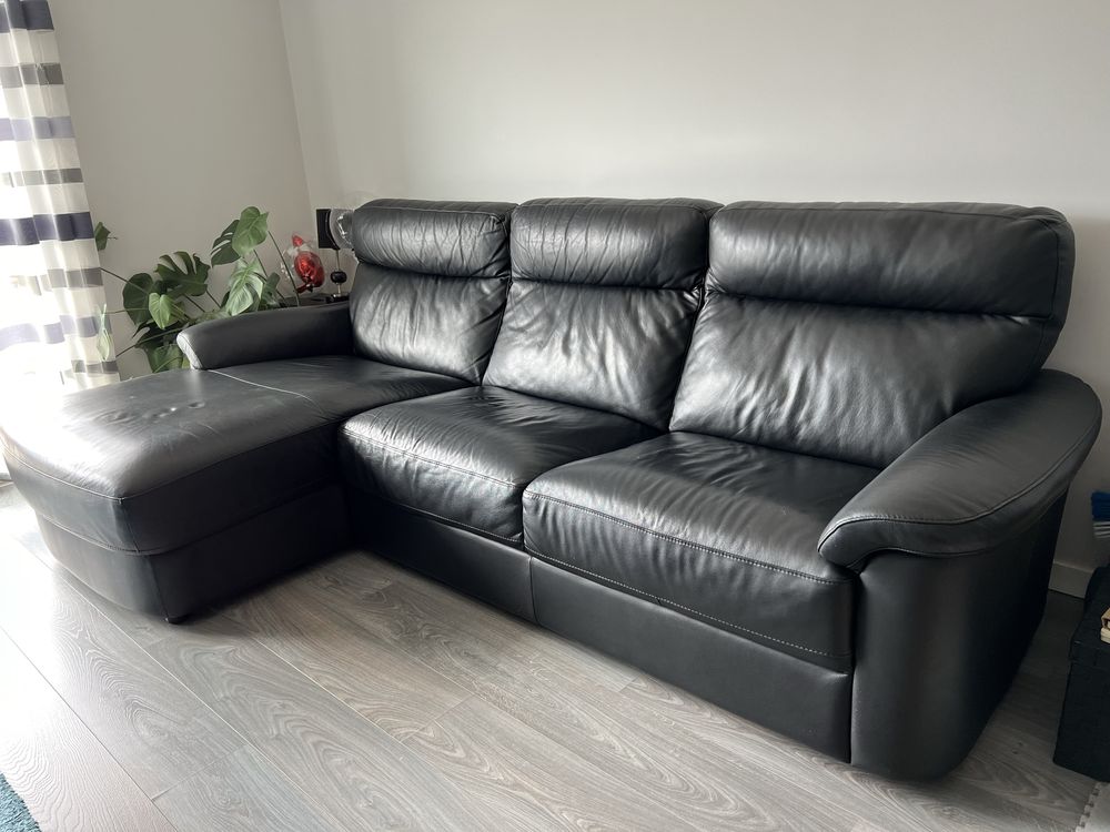 Vendo sofa em pele com chaise longue - Chateau d’Ax