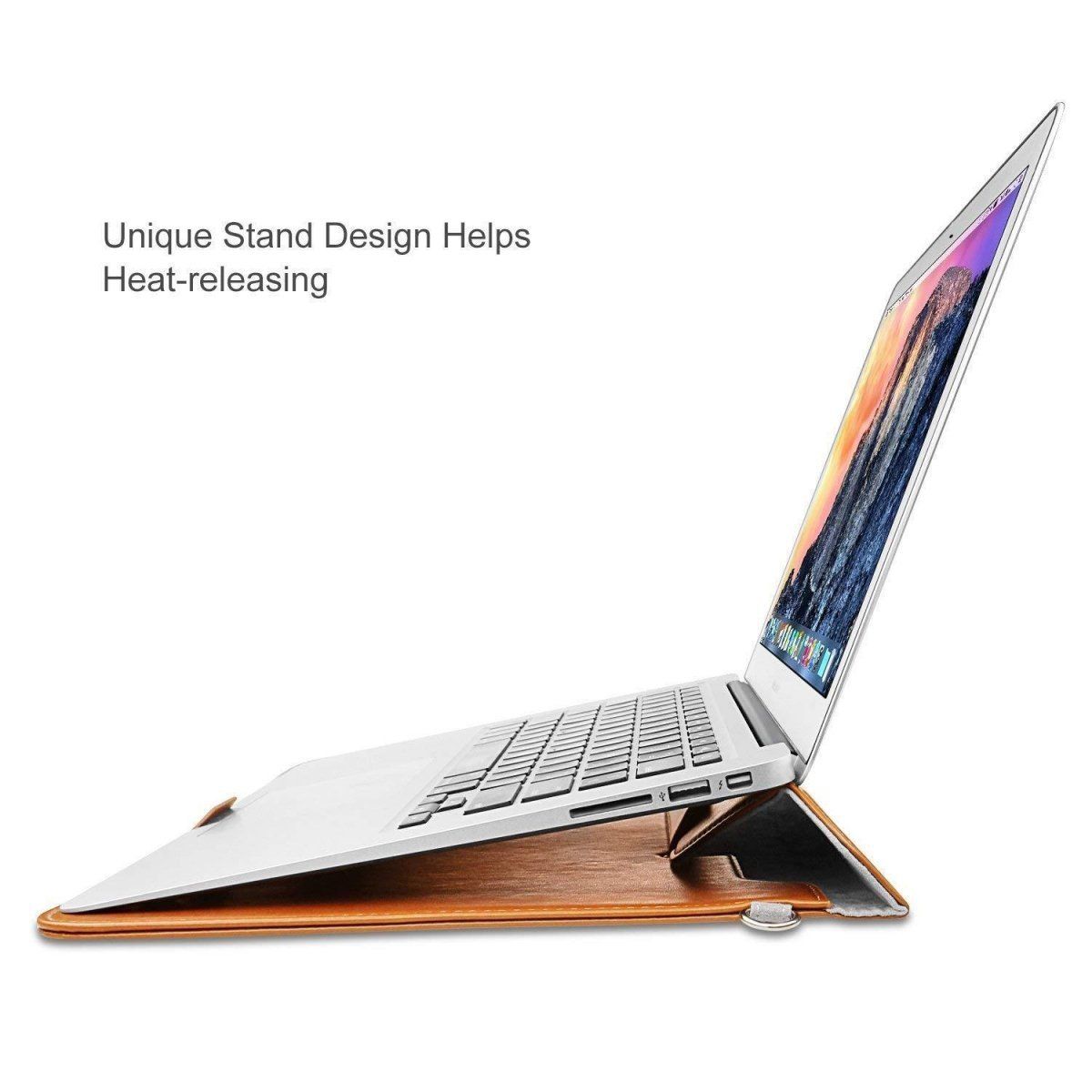 Vakoo Envelope Style - Skórzane Etui Macbook Air Pro 13-13.3 (Brązowe)