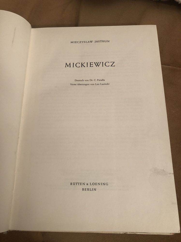 Adam Mickiewicz M. Jastrun w języku niemieckim