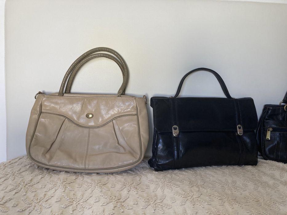 Malas e carteira senhora em pele e couro verdadeiro