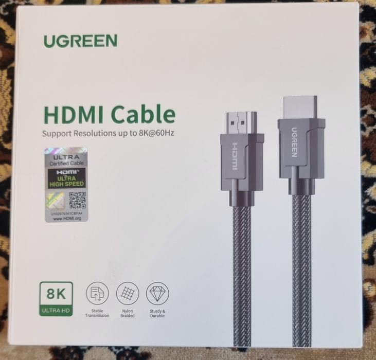 Ugreen преміум (2метри) HDMI 2.1 8K-60Hz 4K-120Hz 3D HDR eARC (HD1