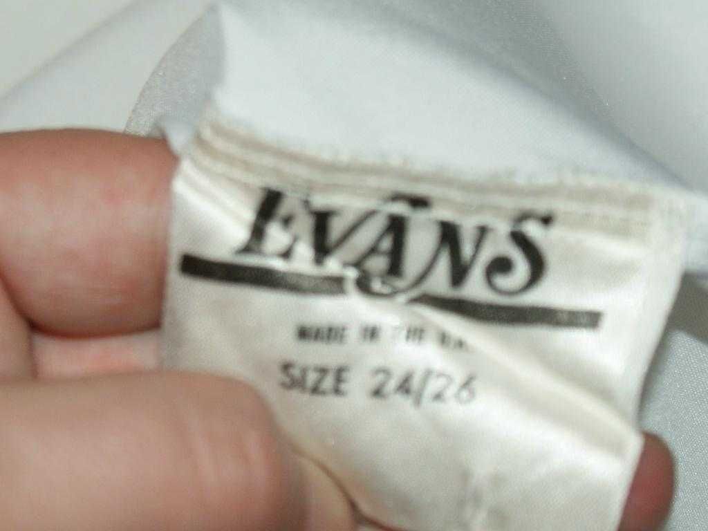 Evans vintage retro biała bluzka damska stójka żabot oryginał 46