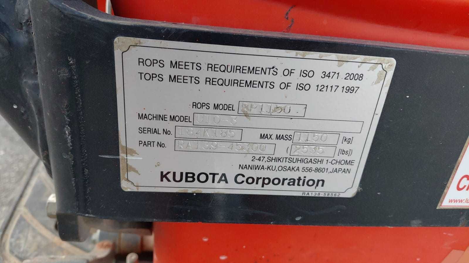 Mini-escavadora KUBOTA U 10-3