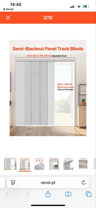 Zasłony panelowe 4 panele zaciemniajace szare