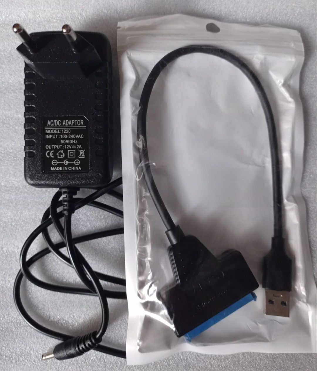 Переходник USB 3.0 - SATA + адаптер питания для SSD и HDD 2.5 / 3.5