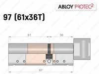 Цилиндр ABLOY PROTEC2 CY323 97T (61x36T) CR ключ-тумблер