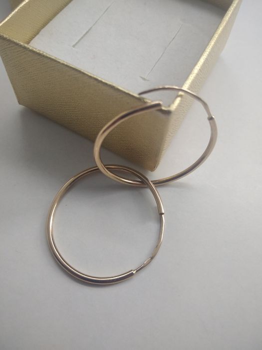 Złote kolczyki gładkie koła złoto 585 średnica 2,5cm  976