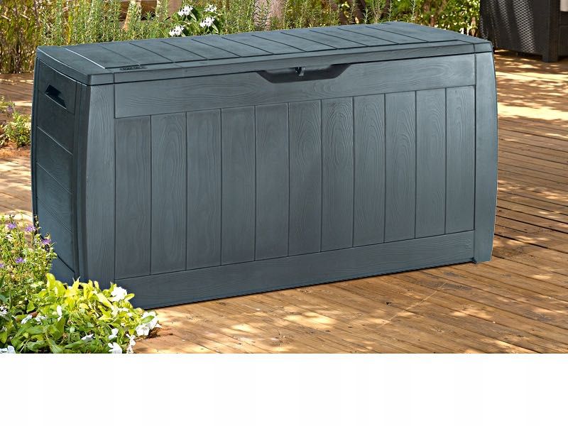 NOWA SKRZYNIA OGRODOWA Plastikowa Schowek 270L Szary Brąz na Balkon