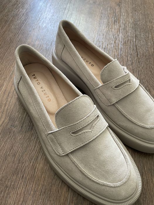 Лофери TUTO VZUTO бежеві замшеві