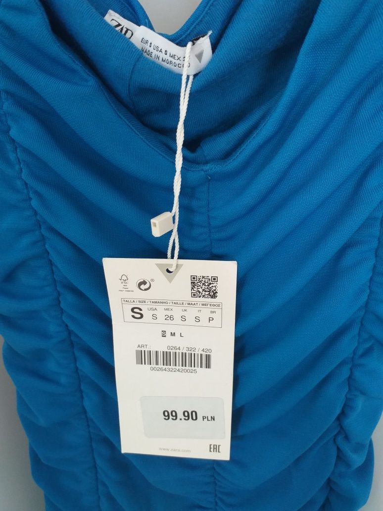 NOWA sukienka obcisła mini kobalt Zara roz.S 36