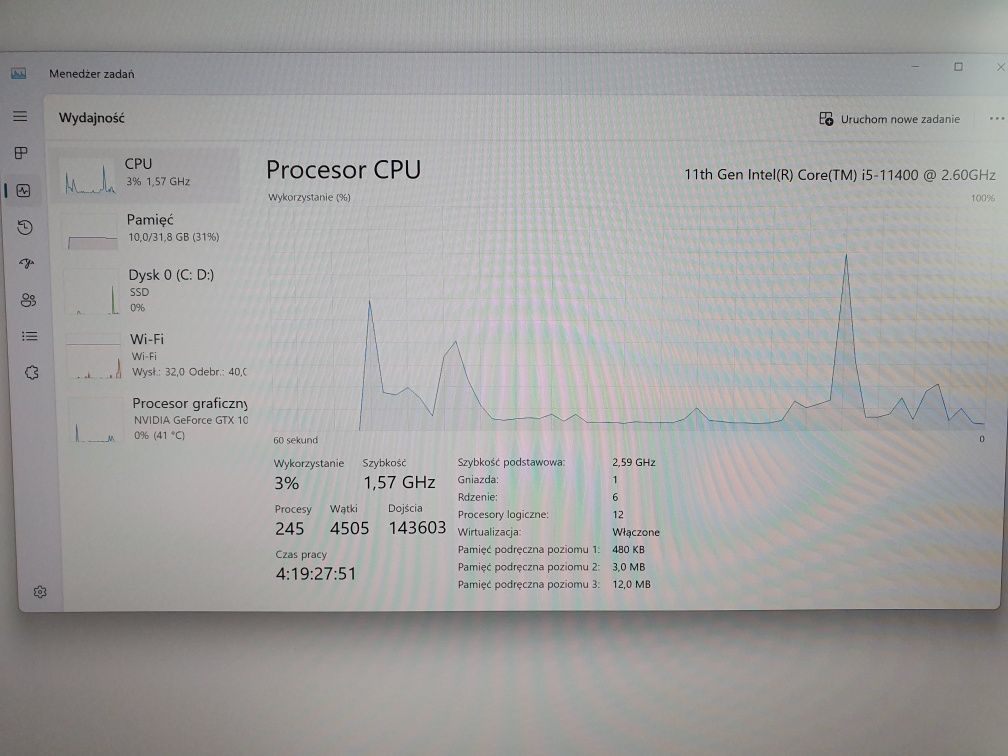 Komputer GTX 1080 Ti Intel Core i5 11400 RAM 32 GB