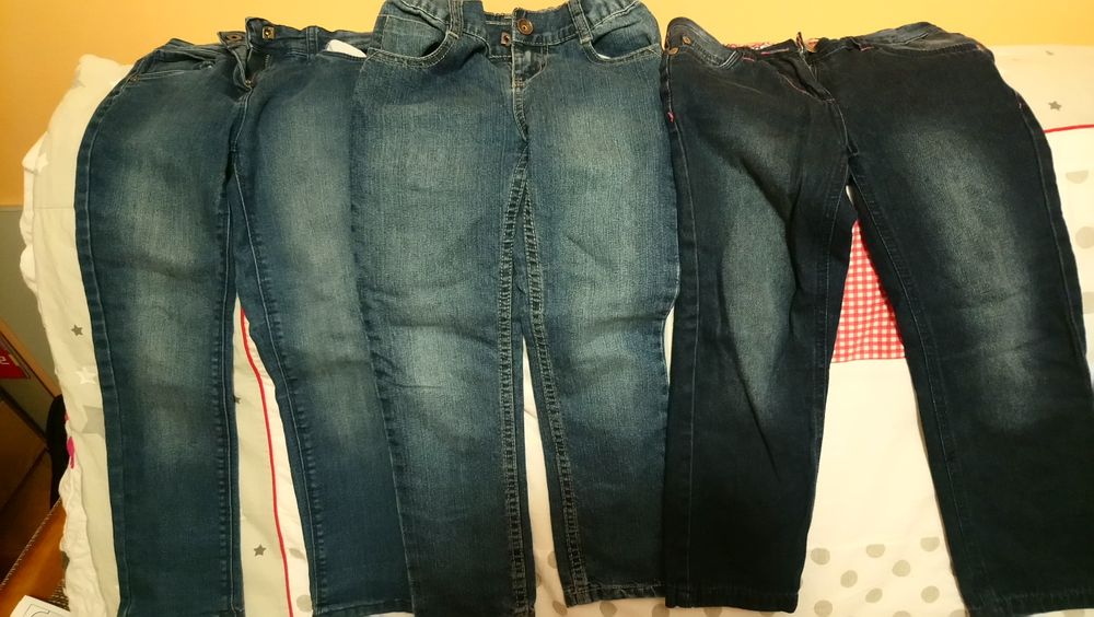 Spodnie dżinsowe dziewczęce rozm 116-122 - 3szt.