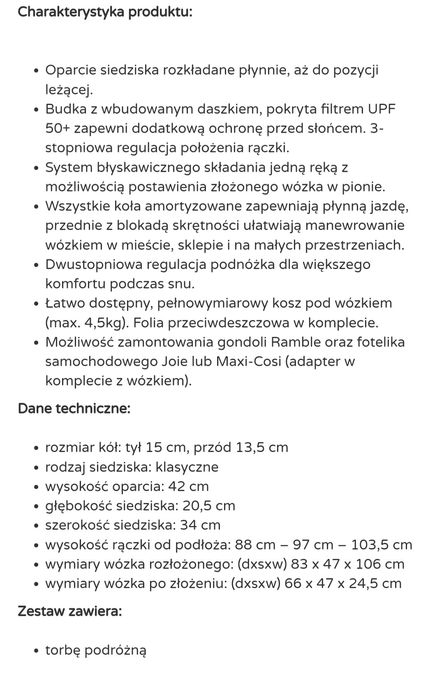 Wózek spacerowy Joie Tourist Gray Flannel