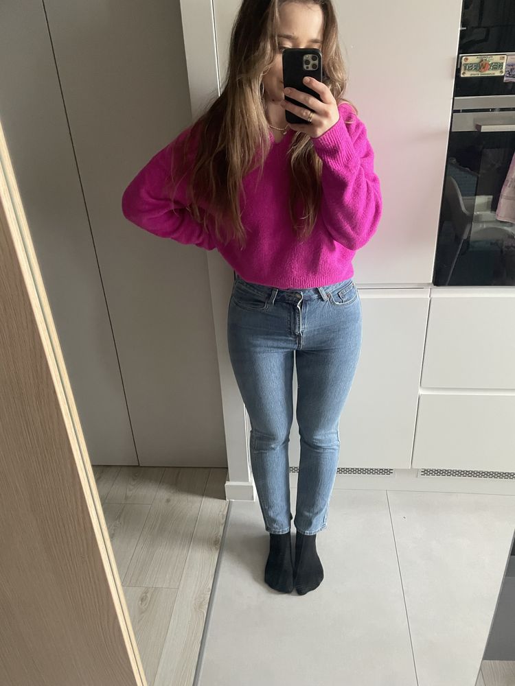 Jak nowe ciemne jeansy z wysokim stanem h&m