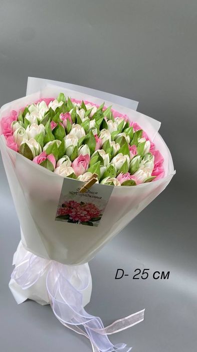 Солодкий букет. Зефір. Зефірні тюльпани. Квіти. Подарунок.
