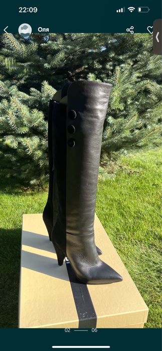 Жіночі чорні шкіряні чоботи Aniye By