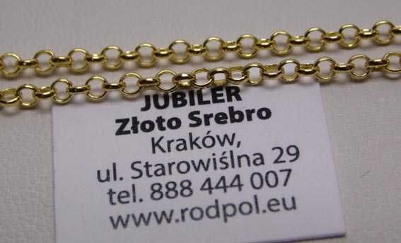 Łańcuszek okrągłe ogniwa 66 cm. 2 mm. srebro złocone.