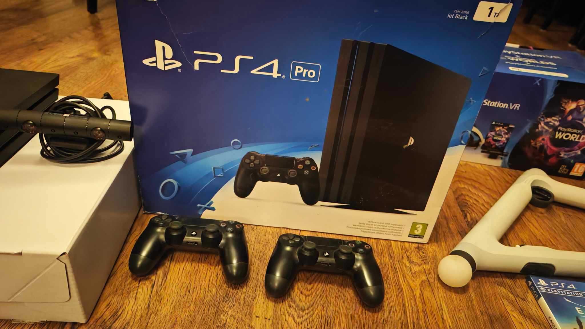 Playstation 4 PRO + PS VR (Cały zestaw) + GRY 2szt, Sony 3D VR AIM