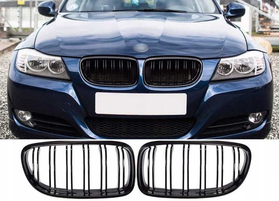 GRILL NERKI BMW E90 E91  PRE LCI oraz LCI Czarny połysk