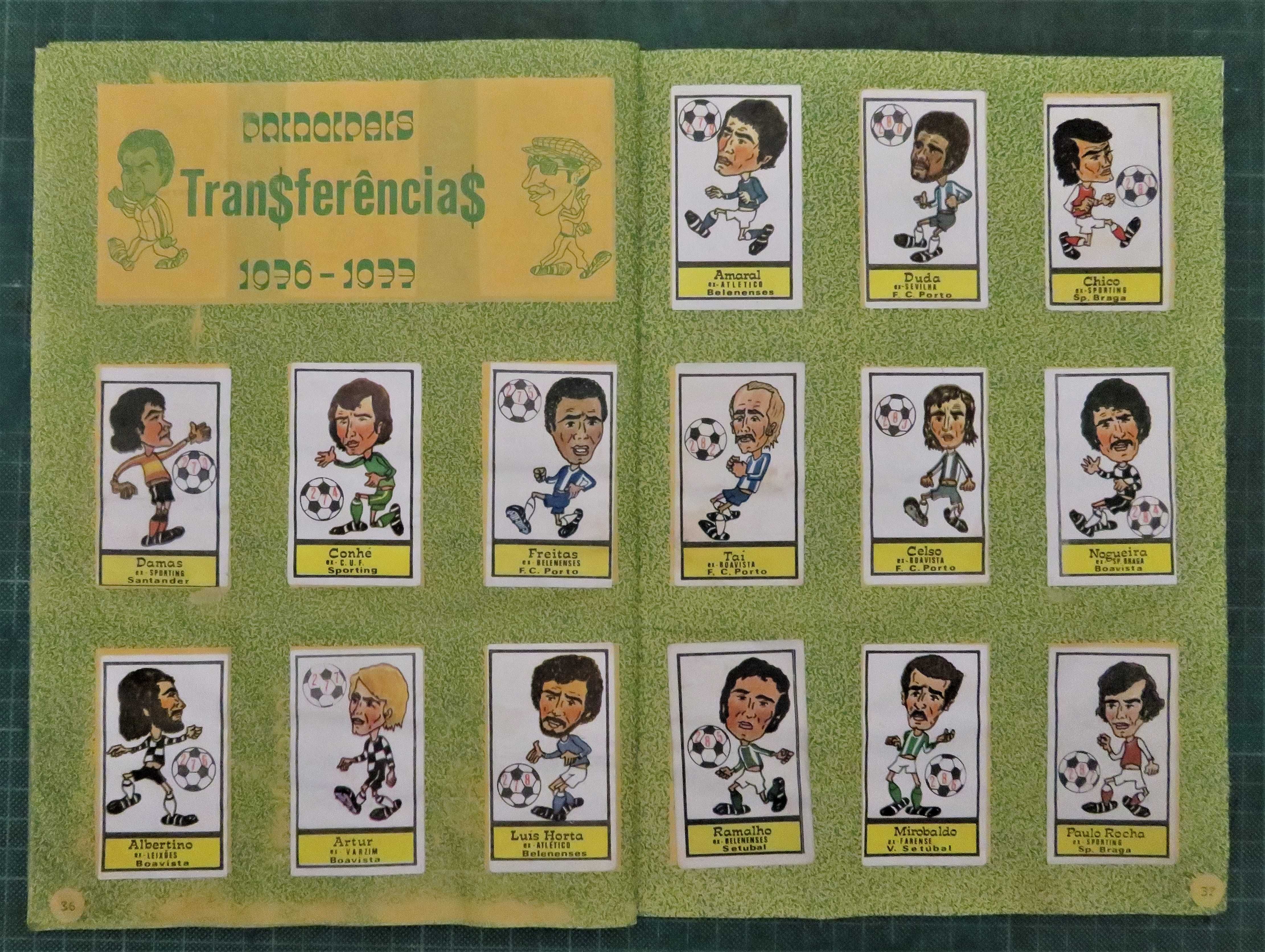 Caderneta CARICATURAS (cromos de Futebol) 1976/77