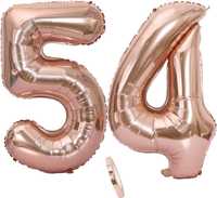 Balony cyfry urodziny rocznica 45 54 4 5 różowe złoto rose gold 100cm