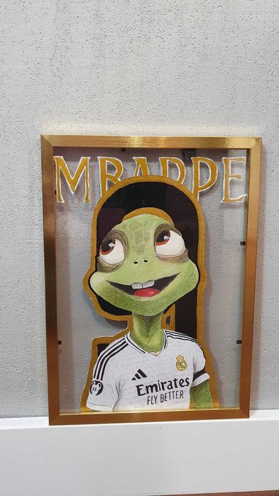 Mbappe plakat grafika handmade A4 dla fana piłki nożnej