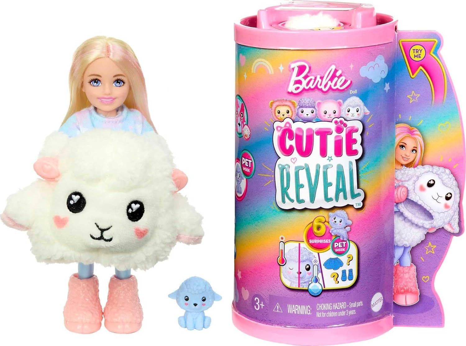 Лялька Barbie Cutie Reveal Chelsea розовый мишка мавпа ягня лама
