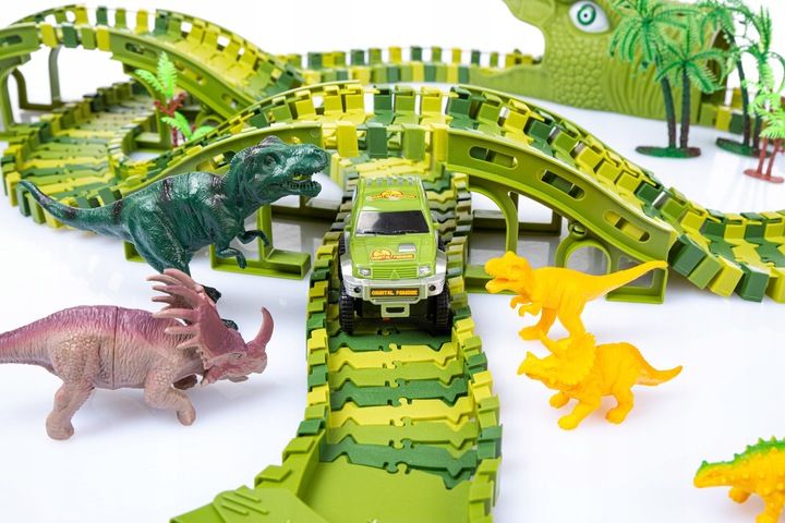 Mega Tor Wyścigowy Park Dinozaurów Magic Track 270 Elementów, 360cm To