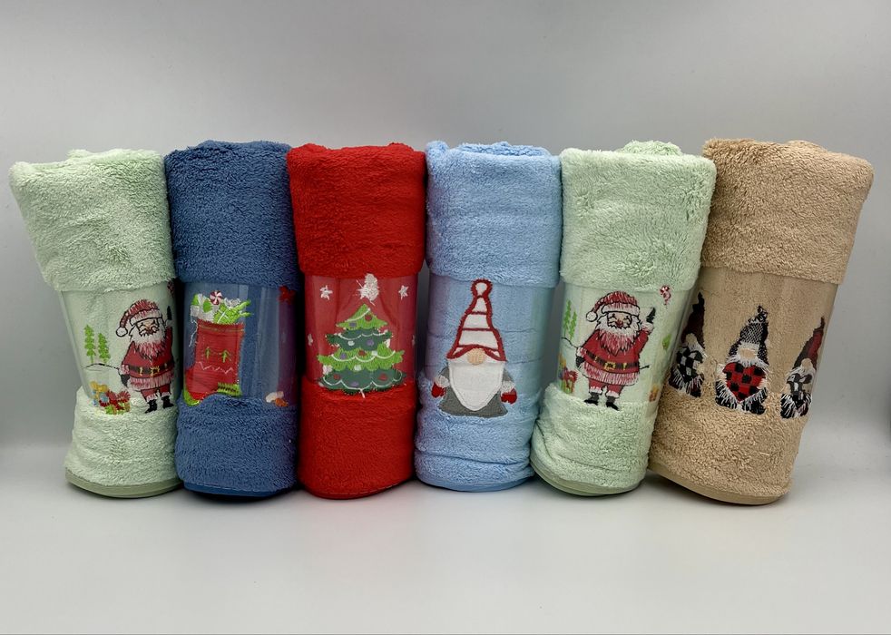Komplet  6 świątecznych ręczników kapielowych