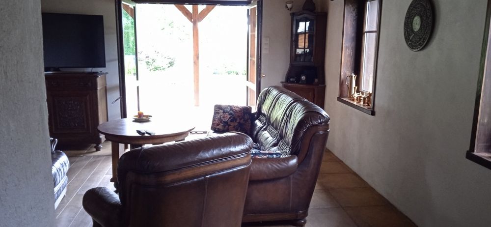 Wypoczynek. Skóra naturalna skandynawska, komplet - kanapa + 2 fotele