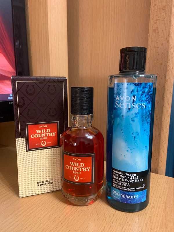 Zestaw perfumy Wild Country Rush Avon + żel pod prysznic nowy