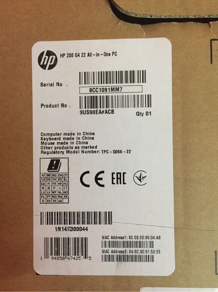 Моноблок HP 21.5 HP 200 G4 Aio Новий