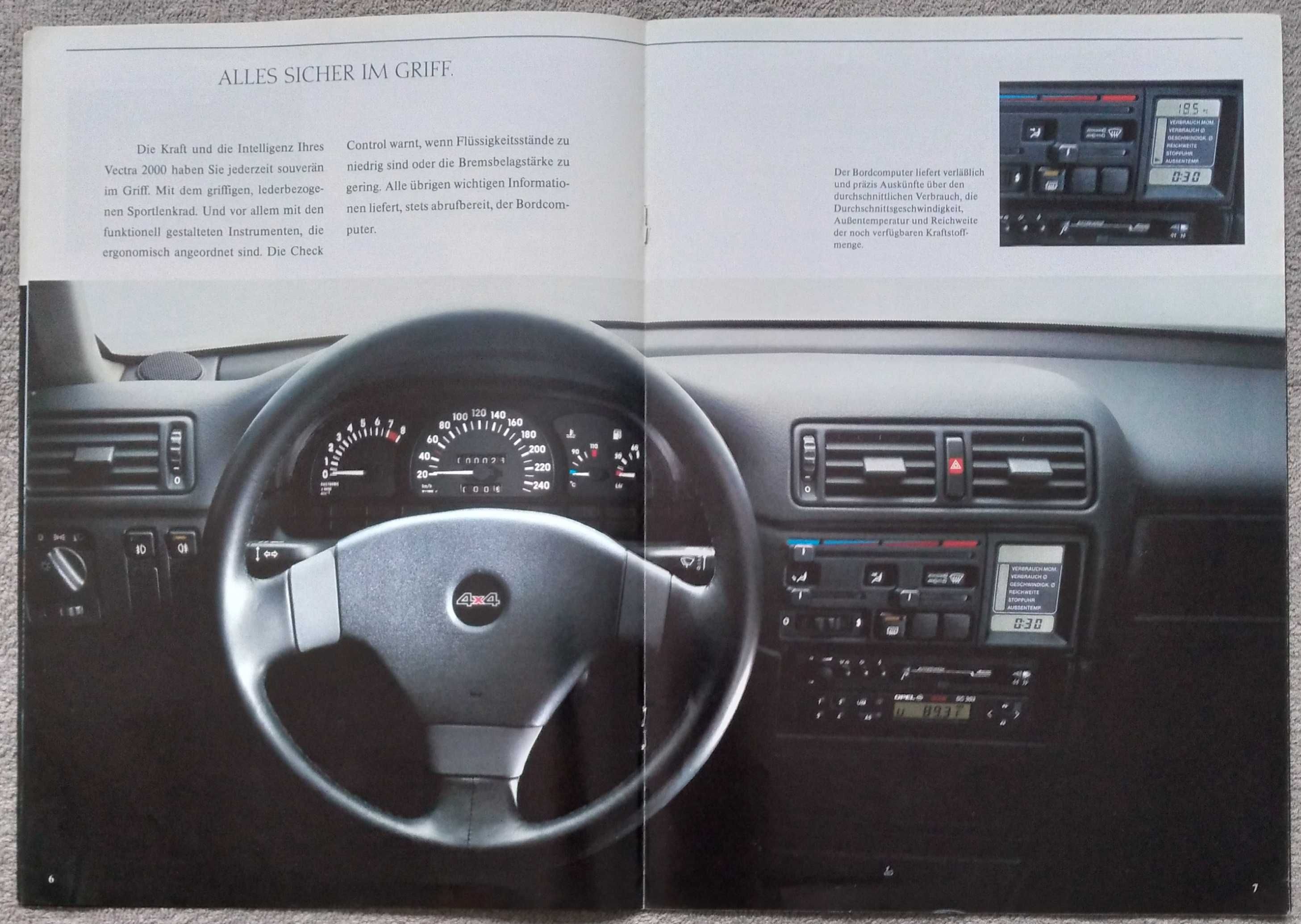 Prospekt Opel Vectra 2000 rok 1989