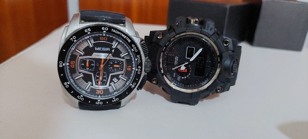 Relógios Cronograph 1 Preto e 1 Cinza