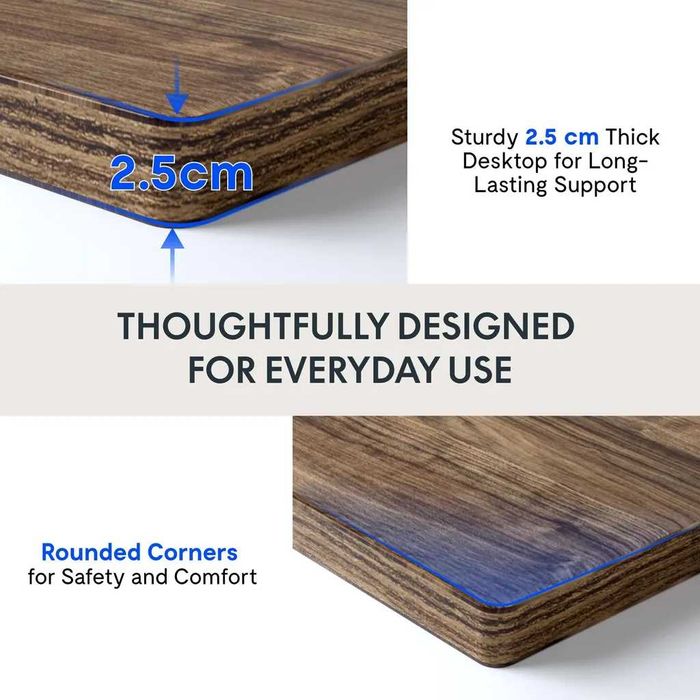 FLEXISPOT nowy solidny blat 160x80cm, grubość 2,5 cm - ziarno/grain