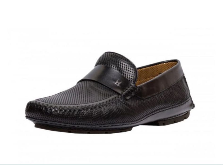 Moreschi мокасини, шкіра з перфорацією, чорні, 42,5 (Baldinini)