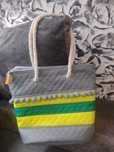 Duża torba shoper ręcznie szyta + bransoletka handmade