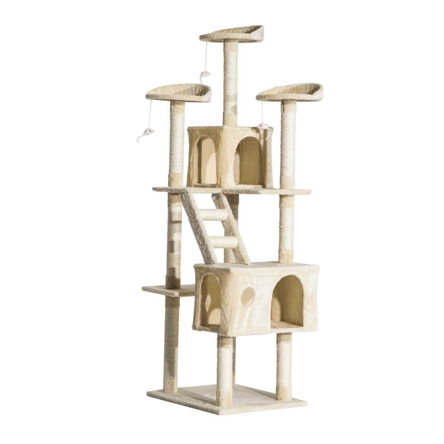 Arranhador Grande para Gatos – Centro de Atividades 180 cm Bege