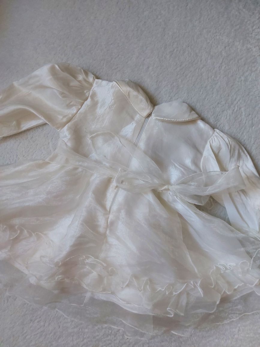 Sukienka tiulowa do chrztu r.68