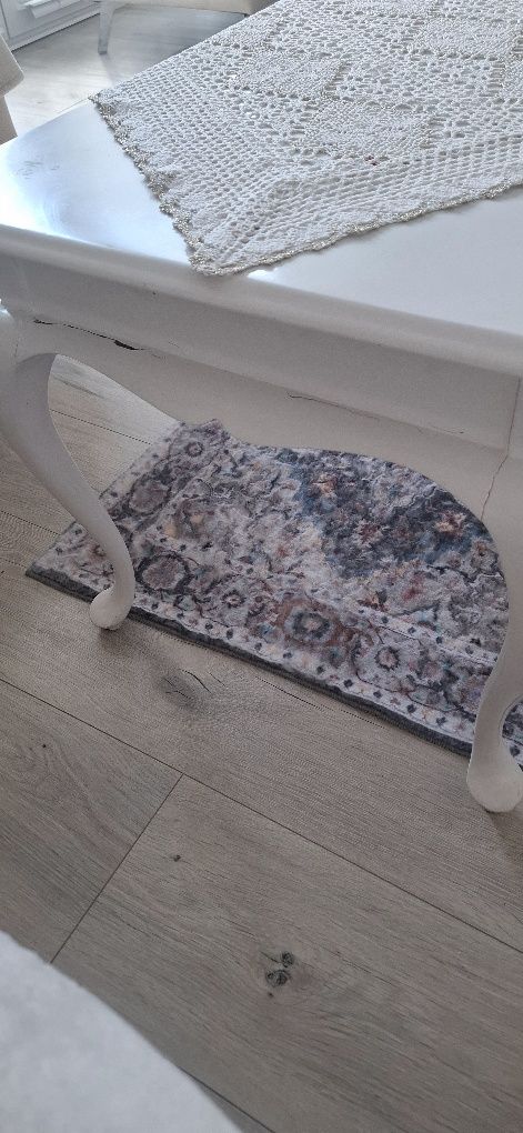 Ława stolik kawowy z duszą Wiktoriański Shabby styl biały