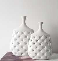 Zestaw dwóch wazonów Glamour Ceramiczny wazon z kryształkami