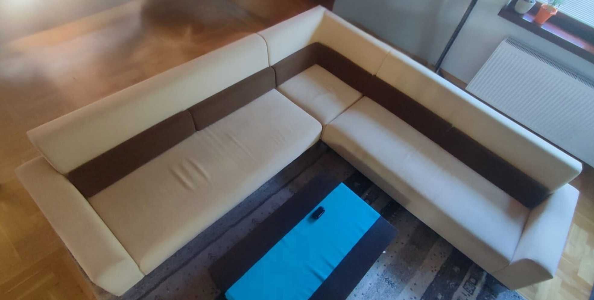 Sofa narożna duża, nowoczesna w dobrym stanie