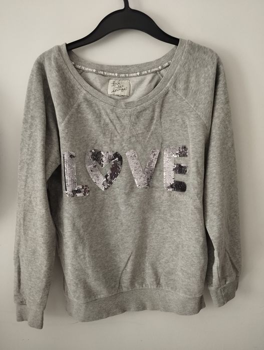 Szara pluszowa bluza welurowa XS S