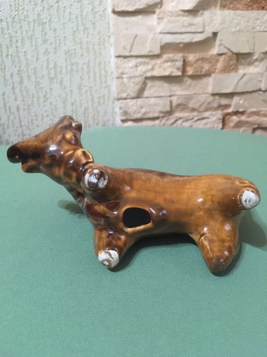 Бык статуэтка обливная керамика