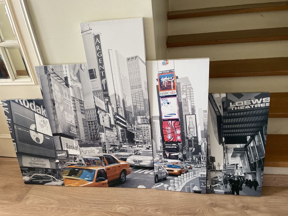 Conjunto 5 quadros nova iorque
