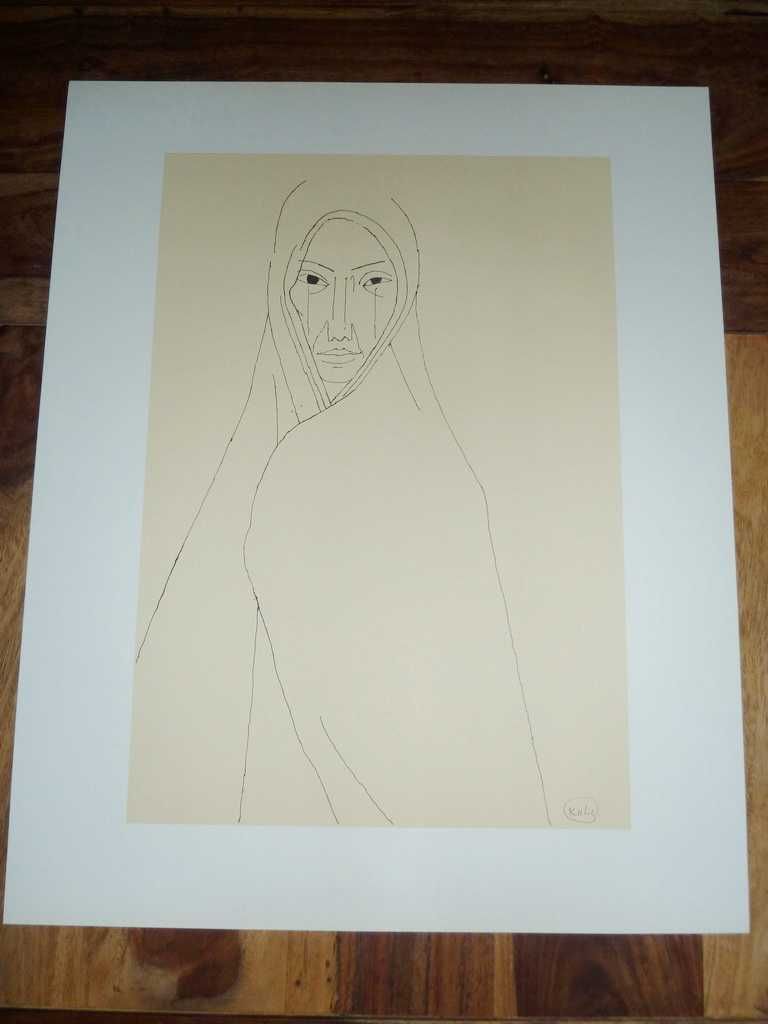 TADEUSZ KULISIEWICZ - "Kobieta" - 1972/82 r - (duży format 51 x 41 cm)